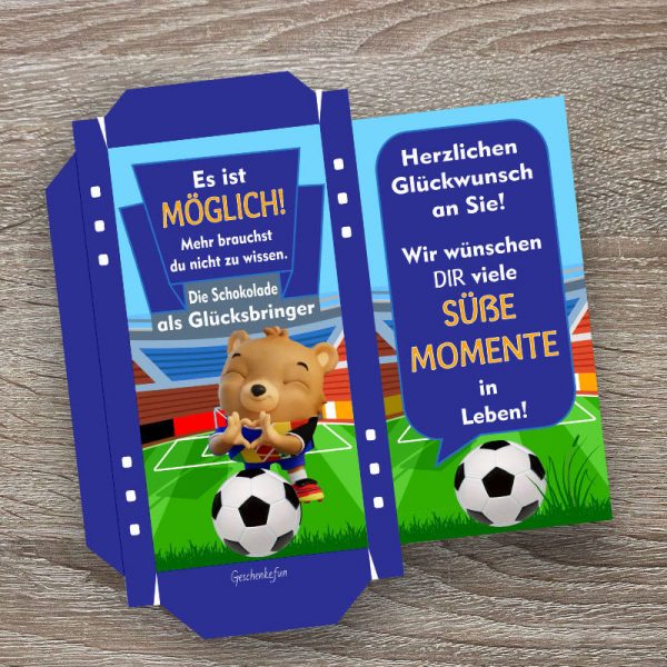 Download einer Schokoladenschachtel für einen Fußballfan