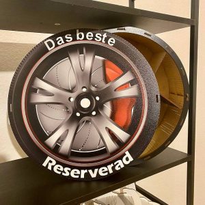 Schachteln für Geschenke aus Holz "Das beste Reserverad"