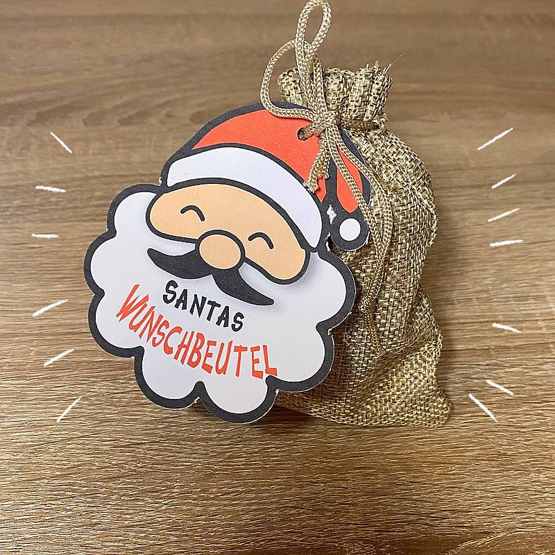 Ein Säckchen mit Grüßen vom Weihnachtsmann