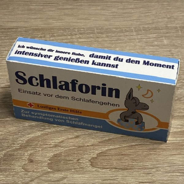 Verpackung im Apothekenstyle "Schlaforin"