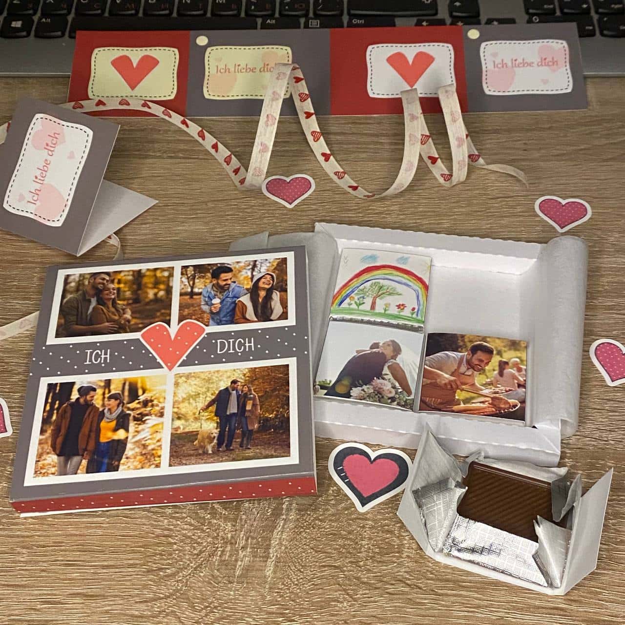 ein Geschenk mit Foto ich liebe dich