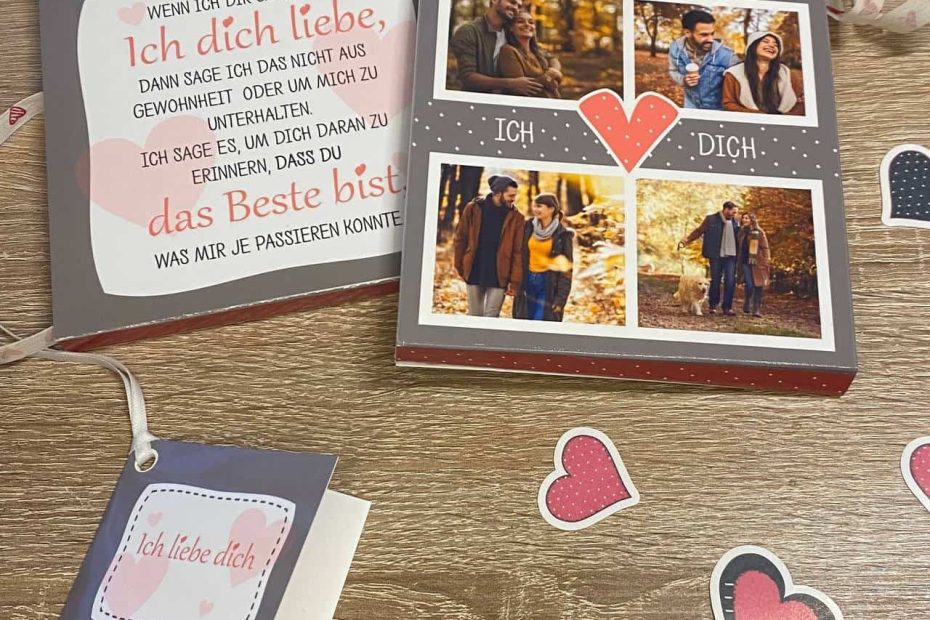 ein Geschenk mit Foto ich liebe dich
