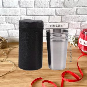 Set aus 4 Edelstahl-Wassergläsern