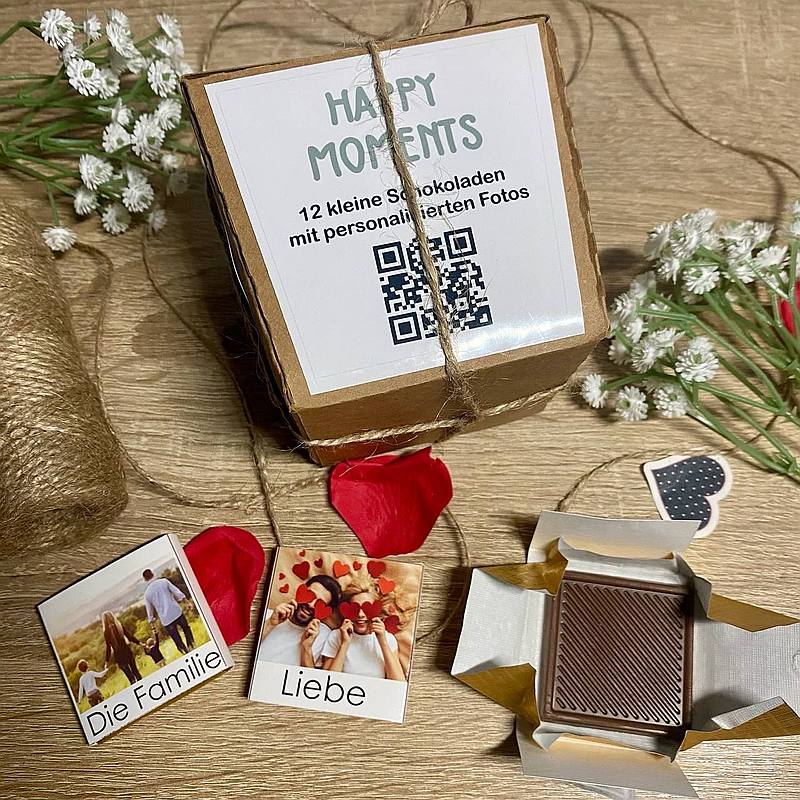 Kreatives geschenk mit schokolade