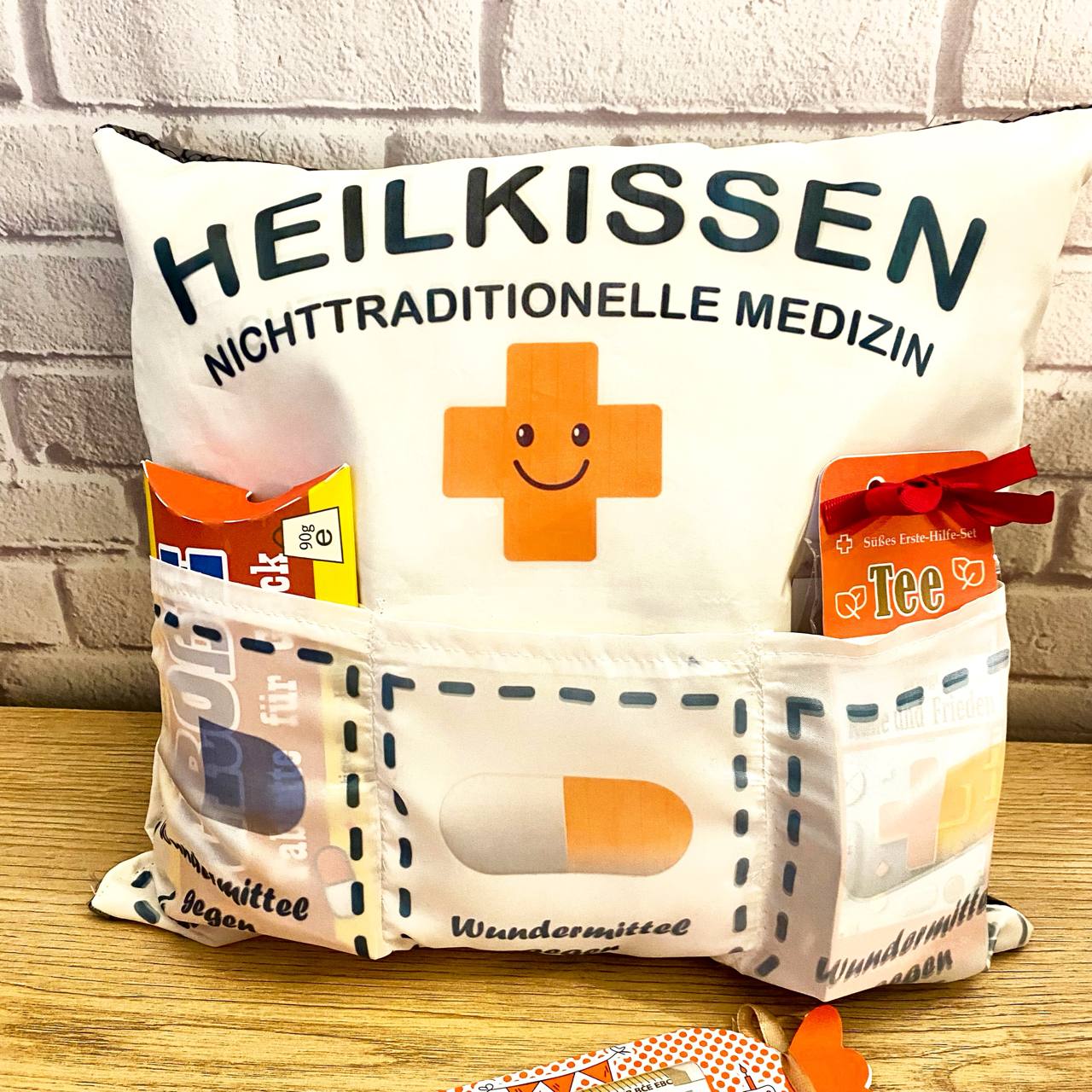 Heilkissen mit einer GlĂŒckspille