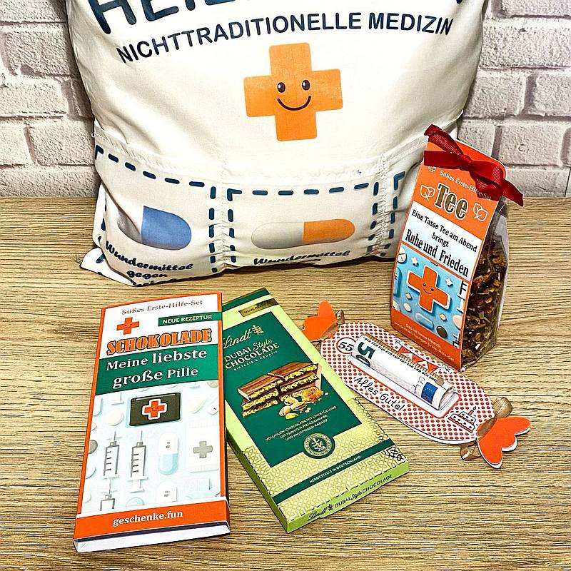 Heilkissen mit Taschen „Meine liebste große Pille“ – Bild 4