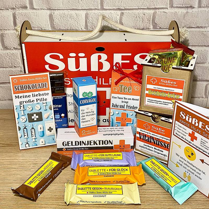 Süßes Erste-Hilfe-Set zuckerfreie Süßigkeiten