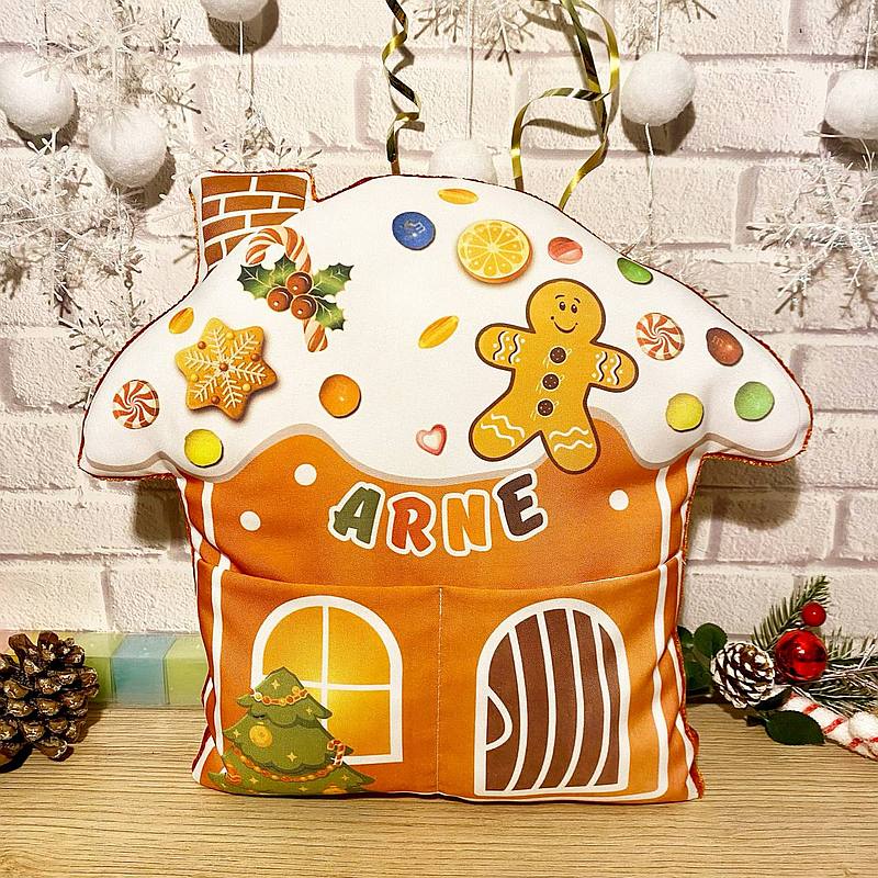 Weihnachtsgeschenke auf Kissen gedruckt