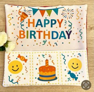 Kissenbezug mit Taschen Happy Birthday