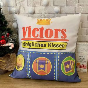 Kissen mit Ăberraschungstaschen, personalisiert mit Namen