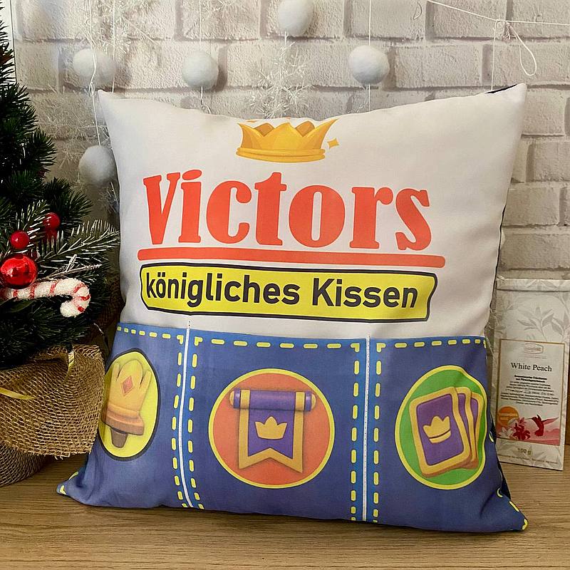Kissen mit Überraschungstaschen, personalisiert mit Namen