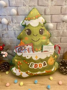 Kissen Tannenbaum mit Blatt und Schokolade