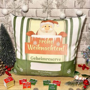 Kissen Frohe Weihnachten, personalisiert mit Namen