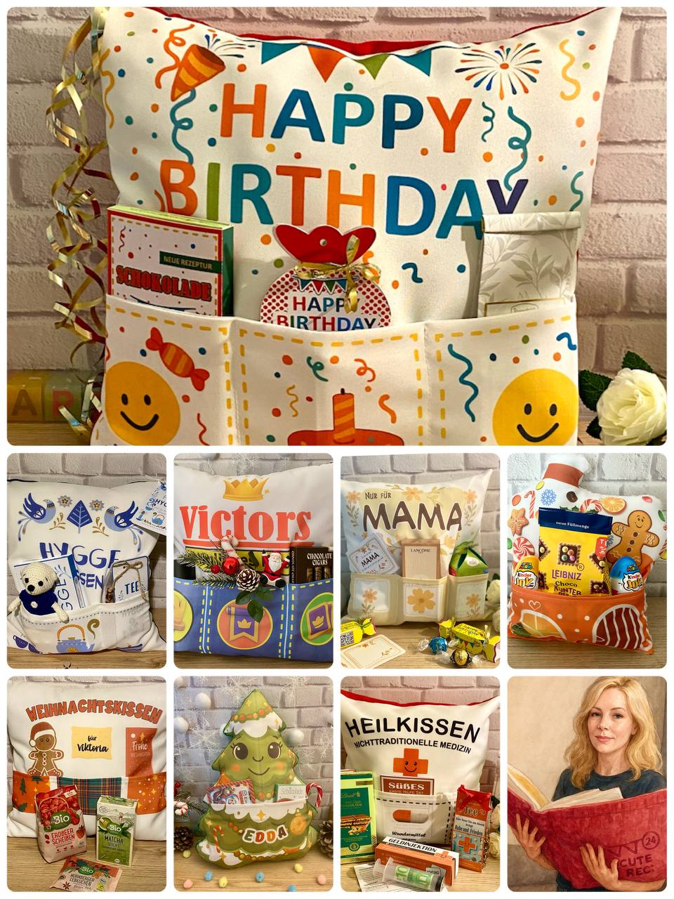 Dekorative Kissen mit Taschen