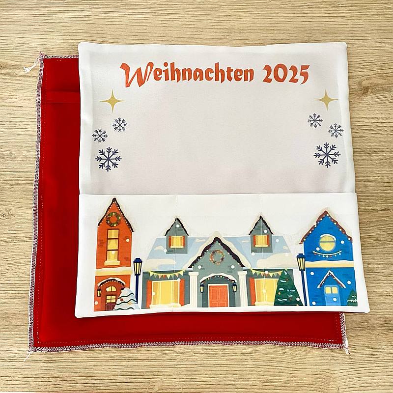 Weihnachtskissen mit Taschen