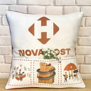 Kissen mit Taschen, mit Logo gebrandet