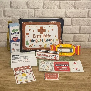 Kosmetiktasche Erste Hilfe für gute Laune Ein Geschenk für gute Laune – jeden Tag
