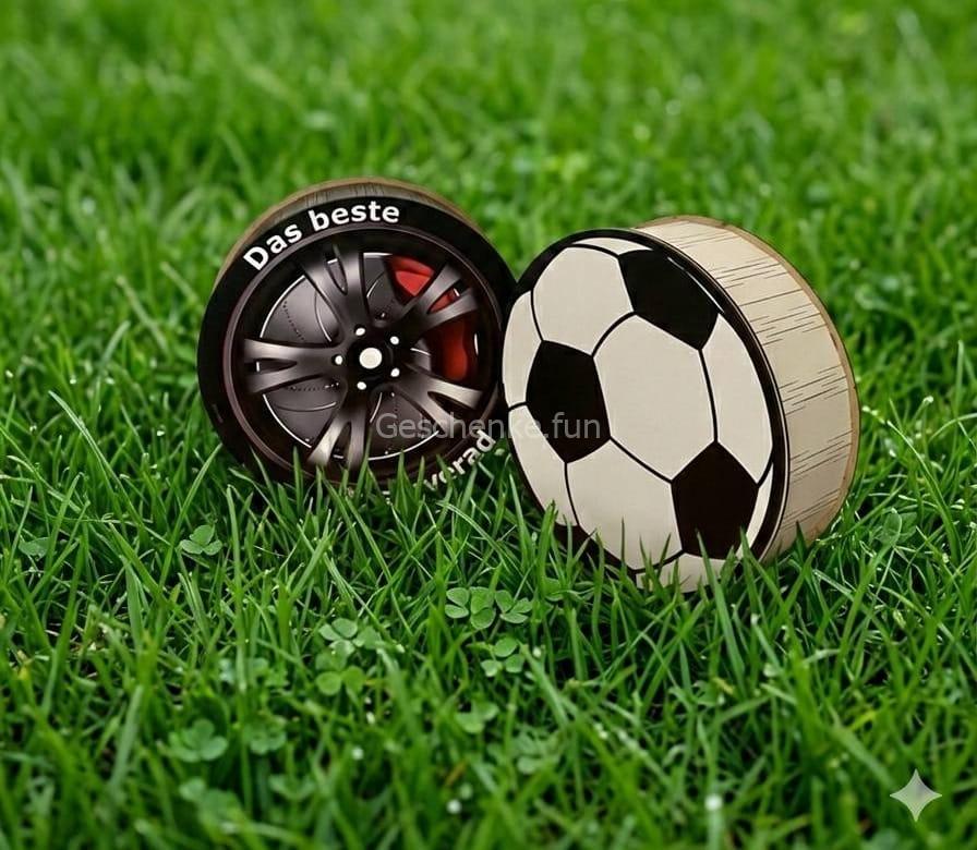 Geschenkboxen, Fußball und Rad Ø33 cm