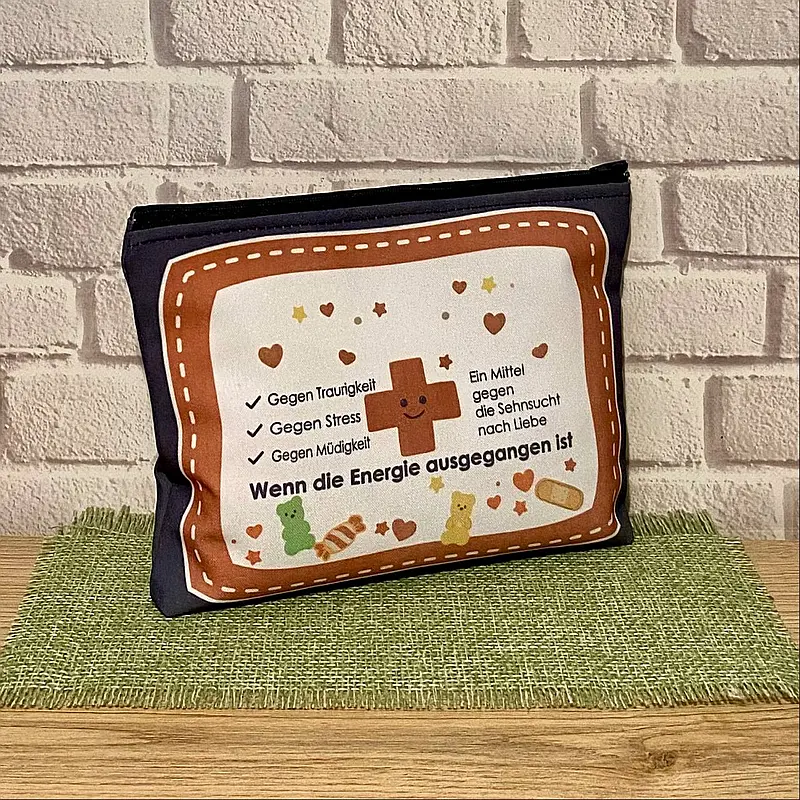 Lustiges Geschenkset für Frauen – Kosmetiktasche „Erste Hilfe für gute Laune“