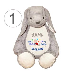 Personalisiertes Kuscheltier mit Namen und Geburtsdatum