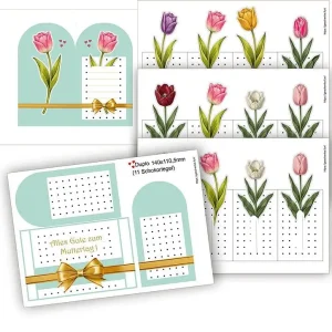 Duplo-Verpackungsmaterial, Tulpen zum Muttertag mit 3D-Effekt