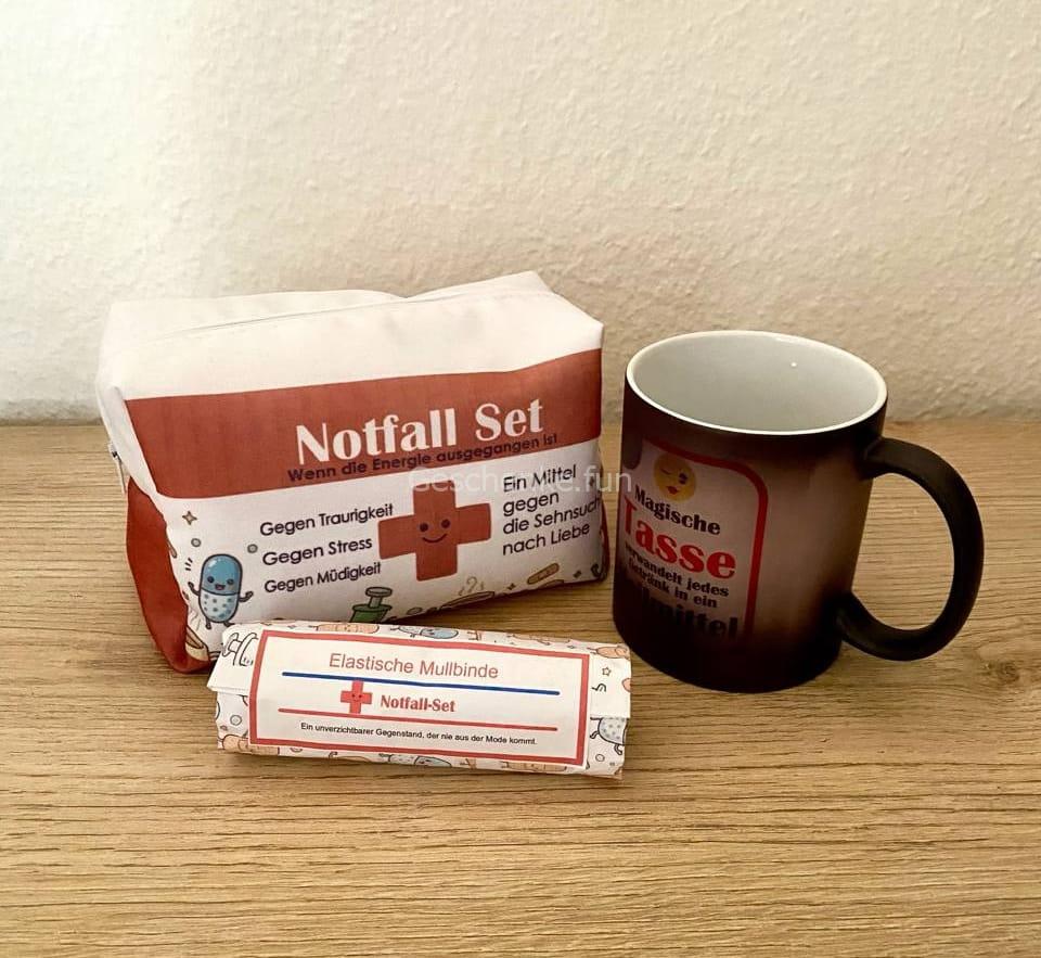 Notfall-Set N2: Kosmetiktasche mit Elastische Mullbinde und Tasse – Bild 3