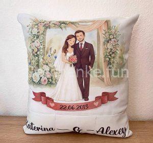 Personalisiertes Hochzeitskissen mit Namen & Datum