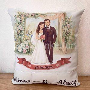 Personalisiertes Hochzeitskissen mit Namen & Datum