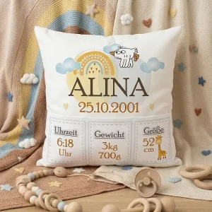 Personalisierter Babygeschenk mit Namen und Datum