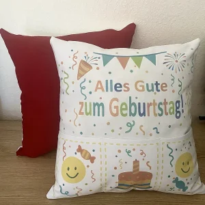 Geburtstagskissen Kissen mit 3 Taschen