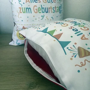 Geburtstagskissen Kissen mit 3 Taschen