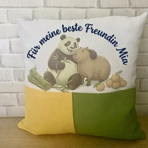 Handgemachtes Kissen mit Taschen – Geschenk für Freundin & beste Freundin