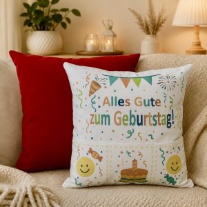 Ein originelles Geburtstagskissen mit Taschen
