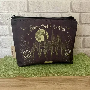 Kosmetiktasche mit gotischem Motiv, Vintage-Nachtstadt, Kosmetiktasche für Damen