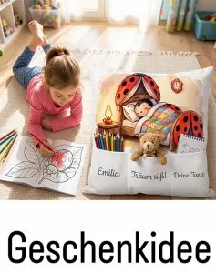 Lesekissen mit Taschen „Marienkäfer“ – ein einzigartiges Geschenk für Mädchen