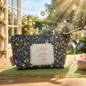 Handgefertigte Kosmetiktasche mit Ihrem Wunschdruck, Ihrem Motiv – ein personalisiertes Geschenk für Frauen, Mütter, Schwestern oder Tanten