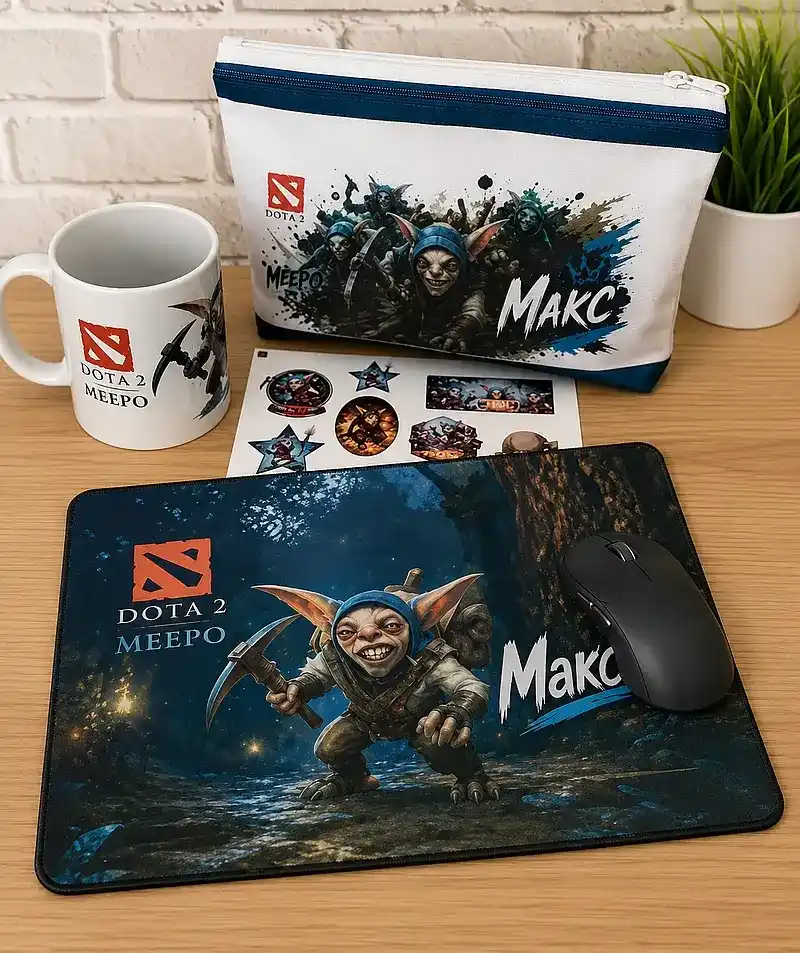 Personalisiertes Gaming Mauspad Dota 2 Meepo mit Wunschname – Mousepad für Gamer