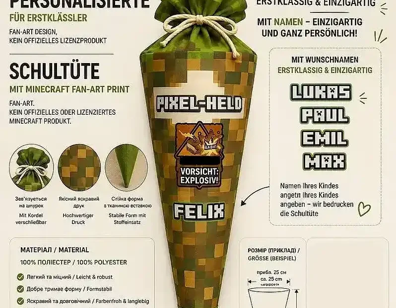 Schultüten Kissen aus Stoff personalisiert