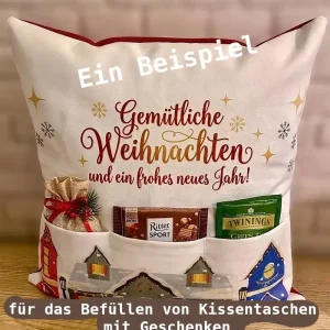 Ein Beispiel für das Befüllen von Kissentaschen mit Geschenken