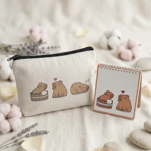 Exklusives Geschenk: eine kleine Tasche mit Capybara-Print