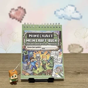 Kinder-Notizbuch im Pixel-Spiel-Stil – mit Aufklebern und Malvorlagen.