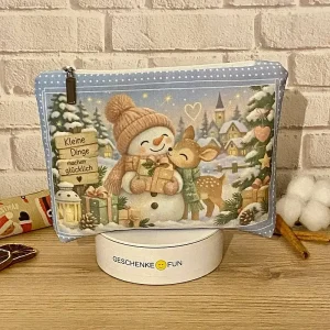 Handgemachte Weihnachtstasche mit Wintermotiv – selbst bedruckt & genäht